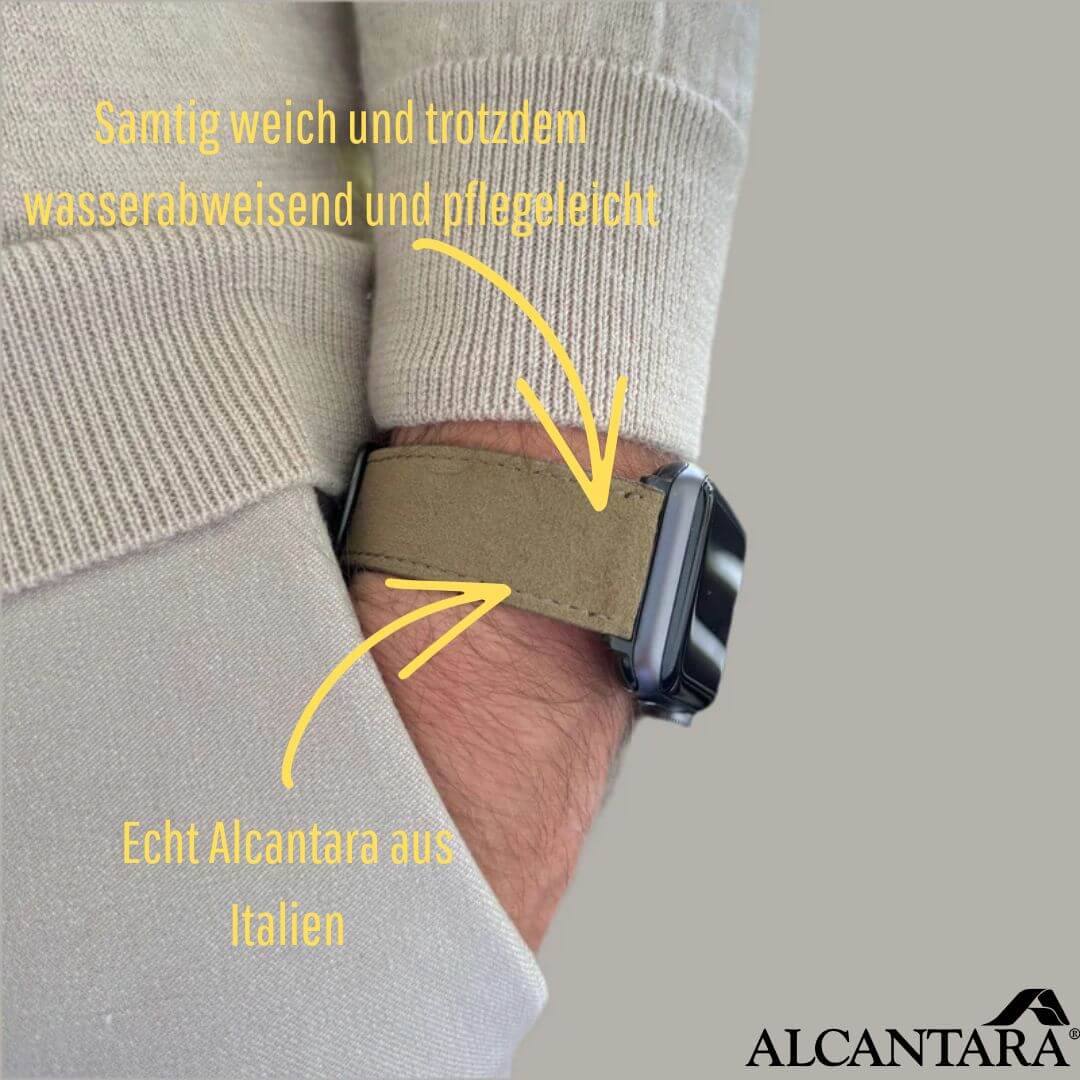 Alcantara – Apple Watch Armband in Beige - Image 3