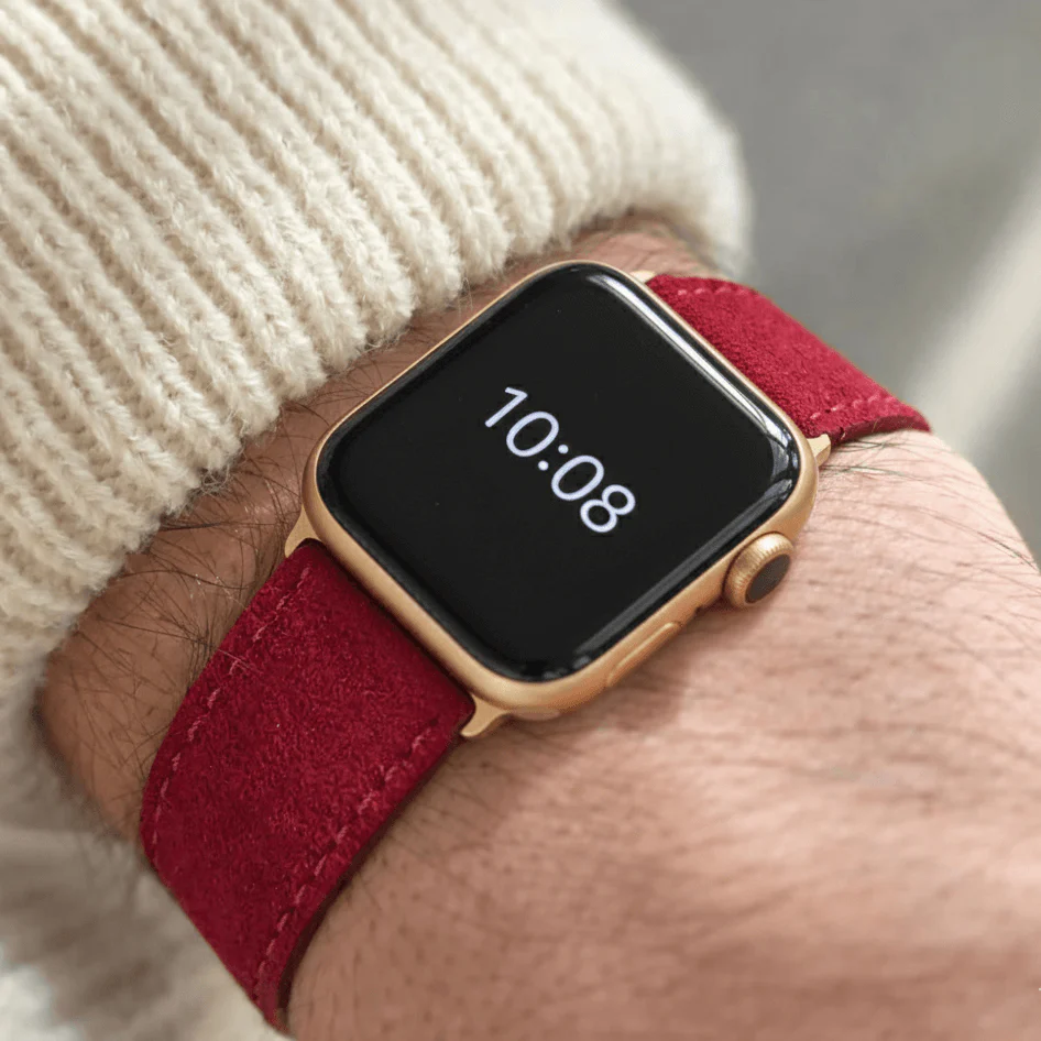 Alcantara – Apple Watch Armband in Rot - Image 2