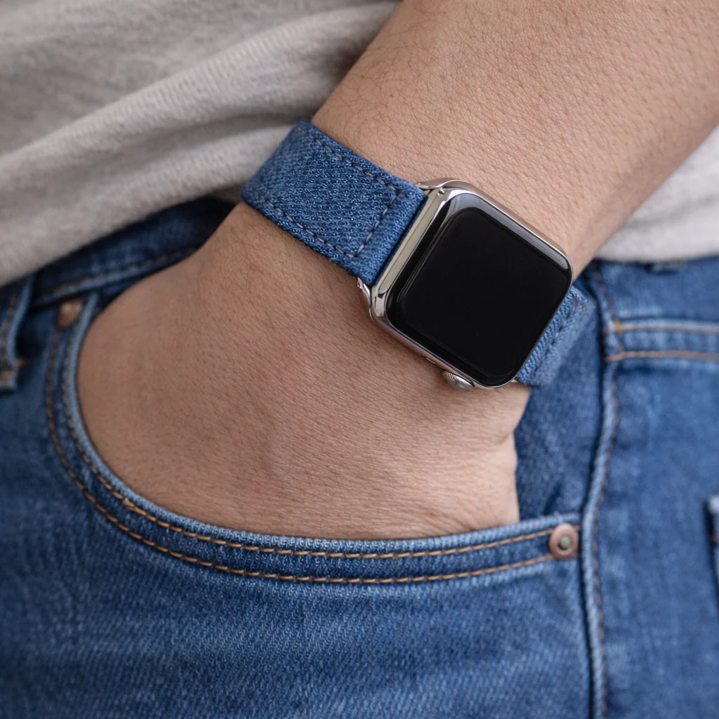 Hellblaues Apple Watch Armband Denim – Handgefertigt in Deutschland - Image 3