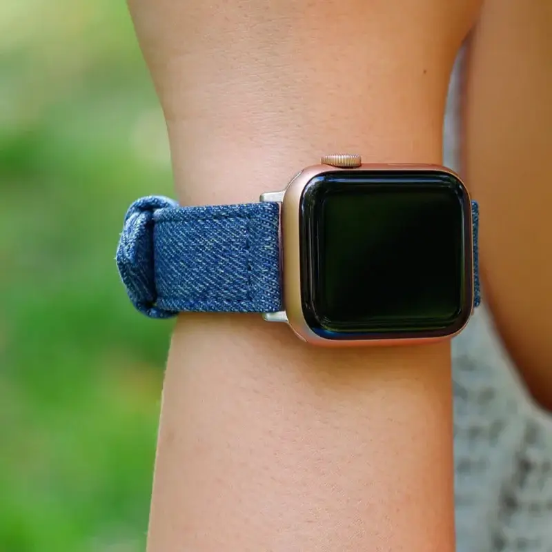 Hellblaues Apple Watch Armband Denim – Handgefertigt in Deutschland - Image 5