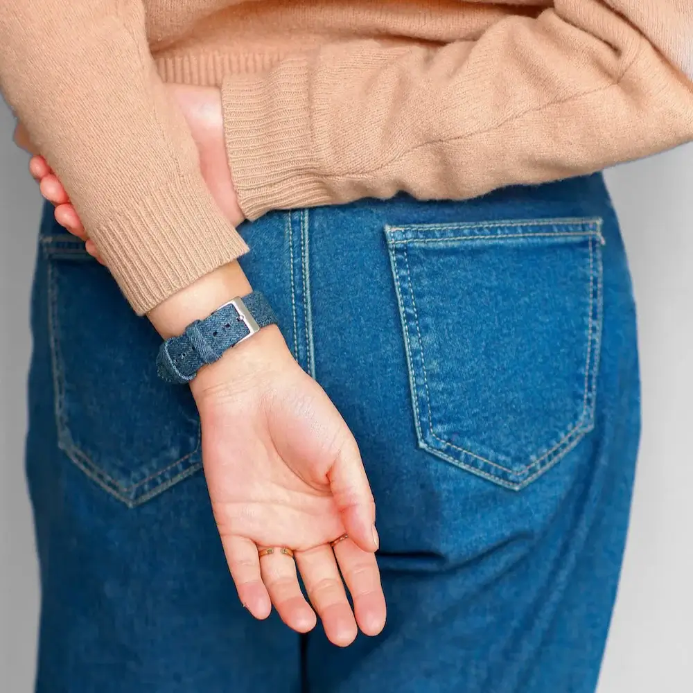Hellblaues Apple Watch Armband Denim – Handgefertigt in Deutschland - Image 6