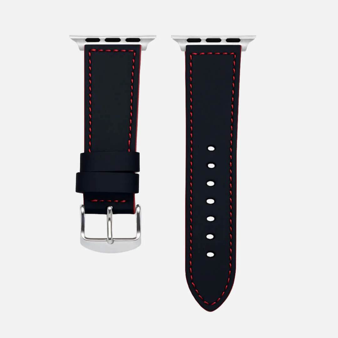 Das Apex – Apple Watch Armband aus schwarzem Motorsport-Kalbleder - Image 8
