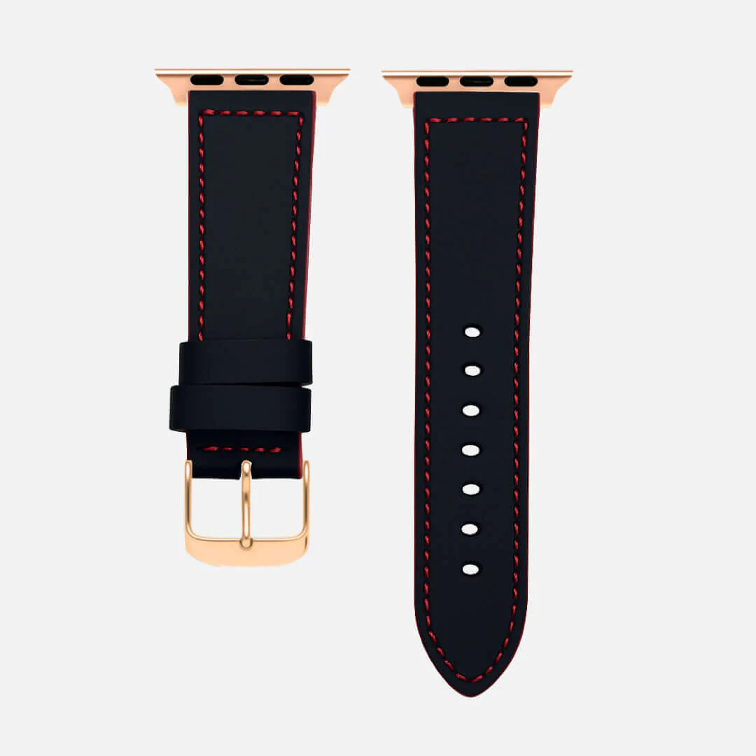 Das Apex – Apple Watch Armband aus schwarzem Motorsport-Kalbleder - Image 9