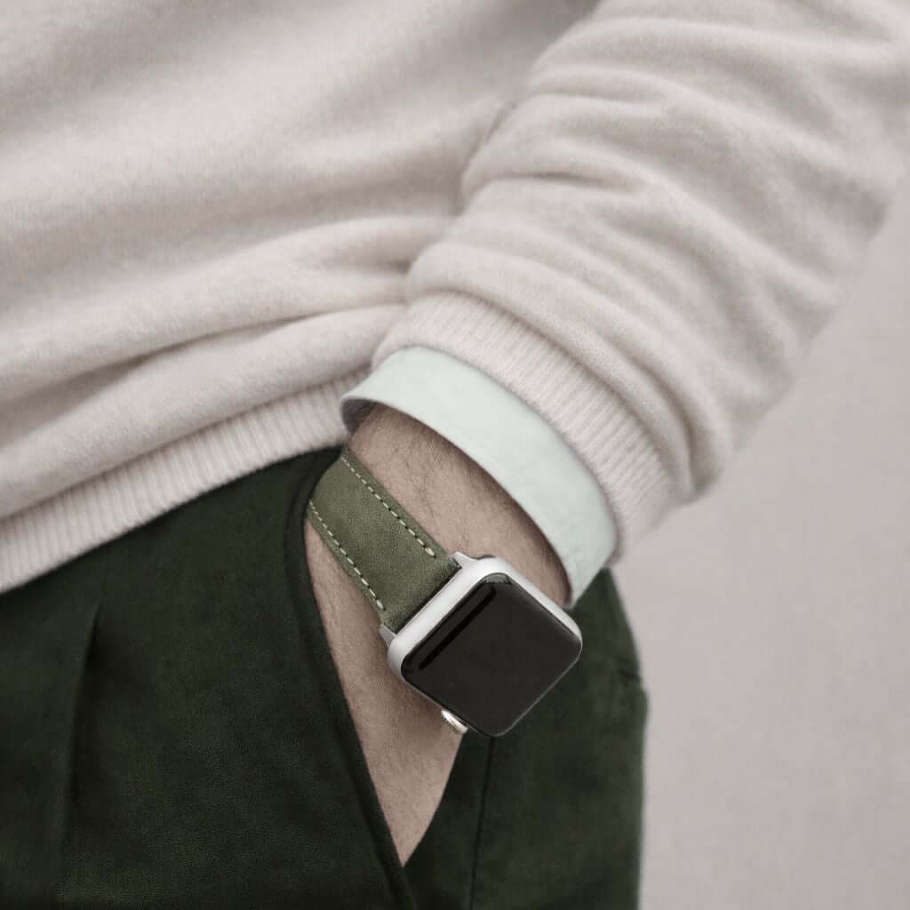 Apple Watch Lederarmband Casablanca – Olivegrün - Image 3