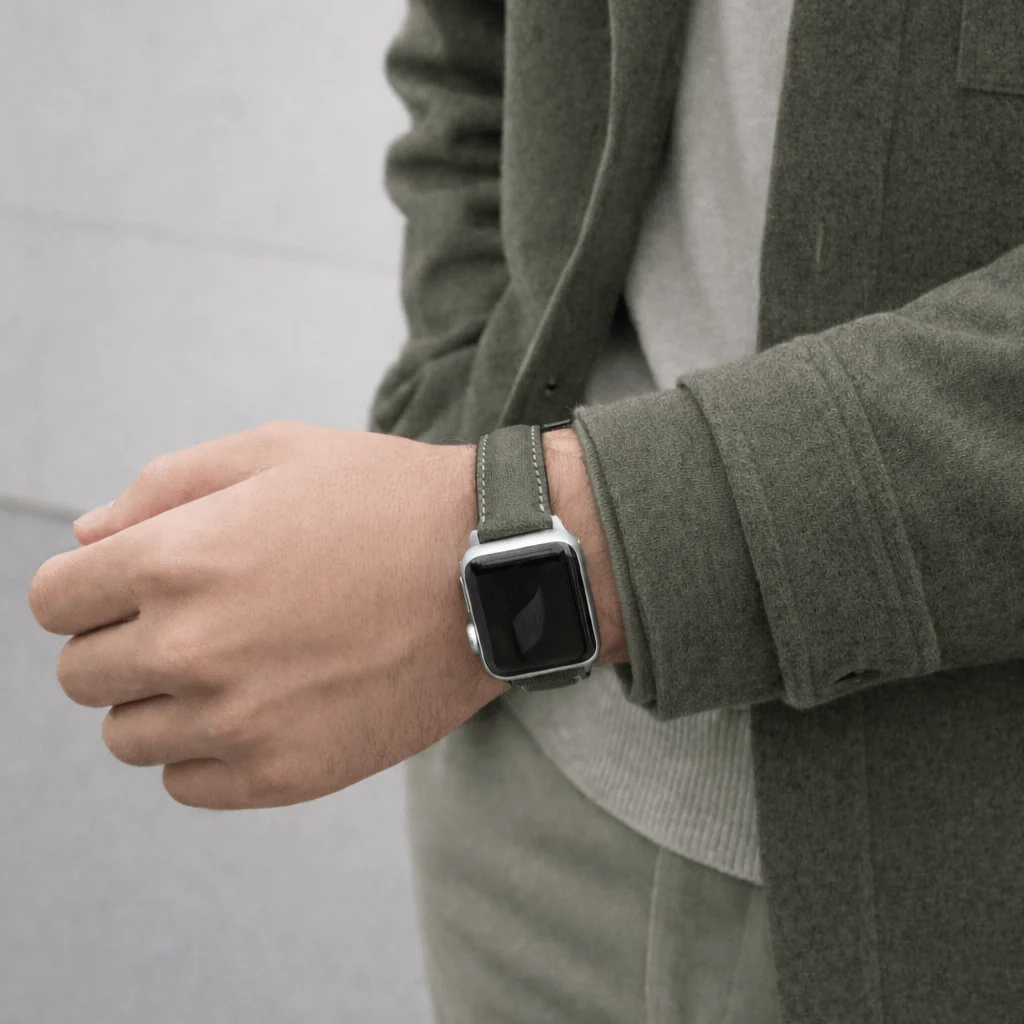 Apple Watch Lederarmband Casablanca – Olivegrün - Image 4