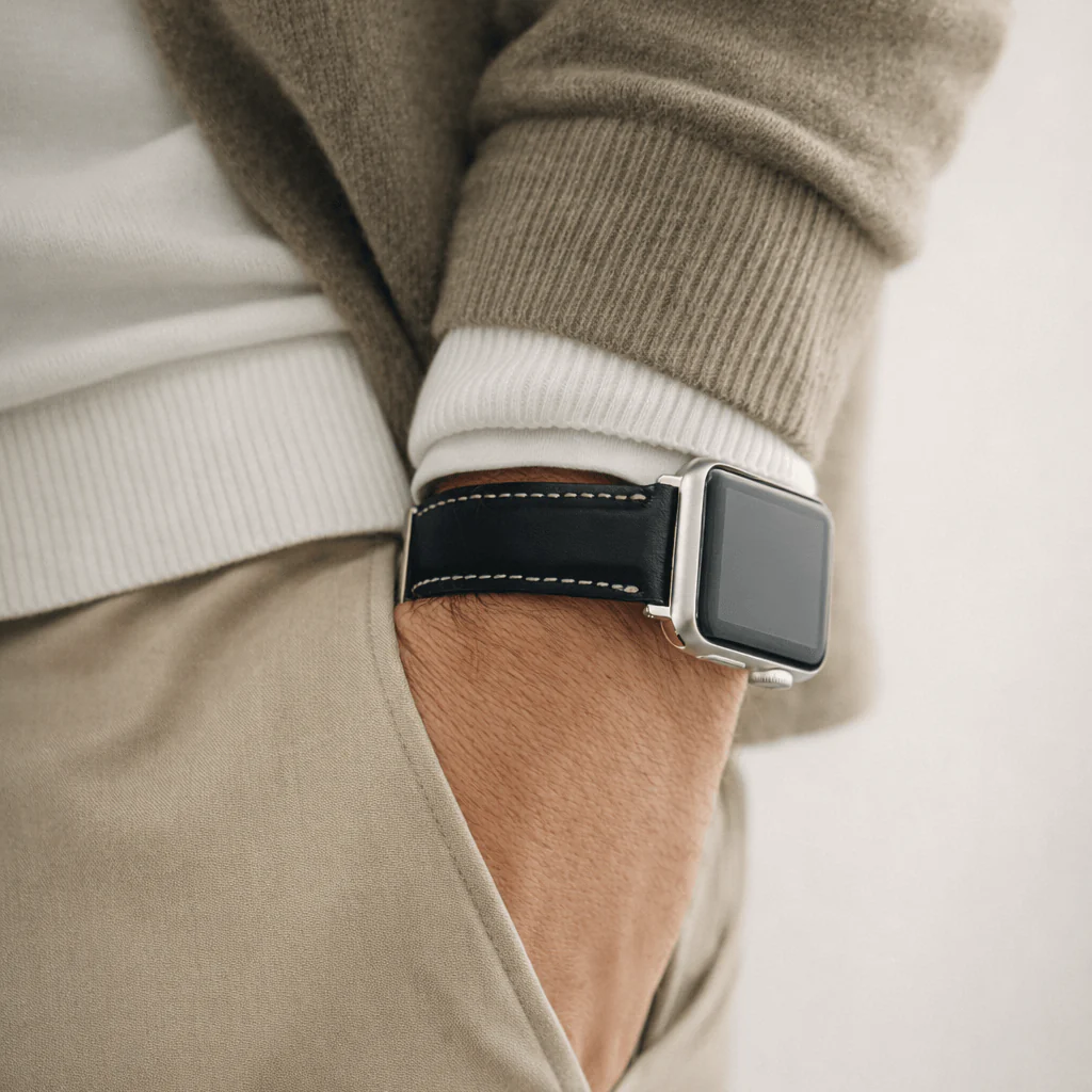 Apple Watch Lederarmband Casablanca – Schwarz - Image 2