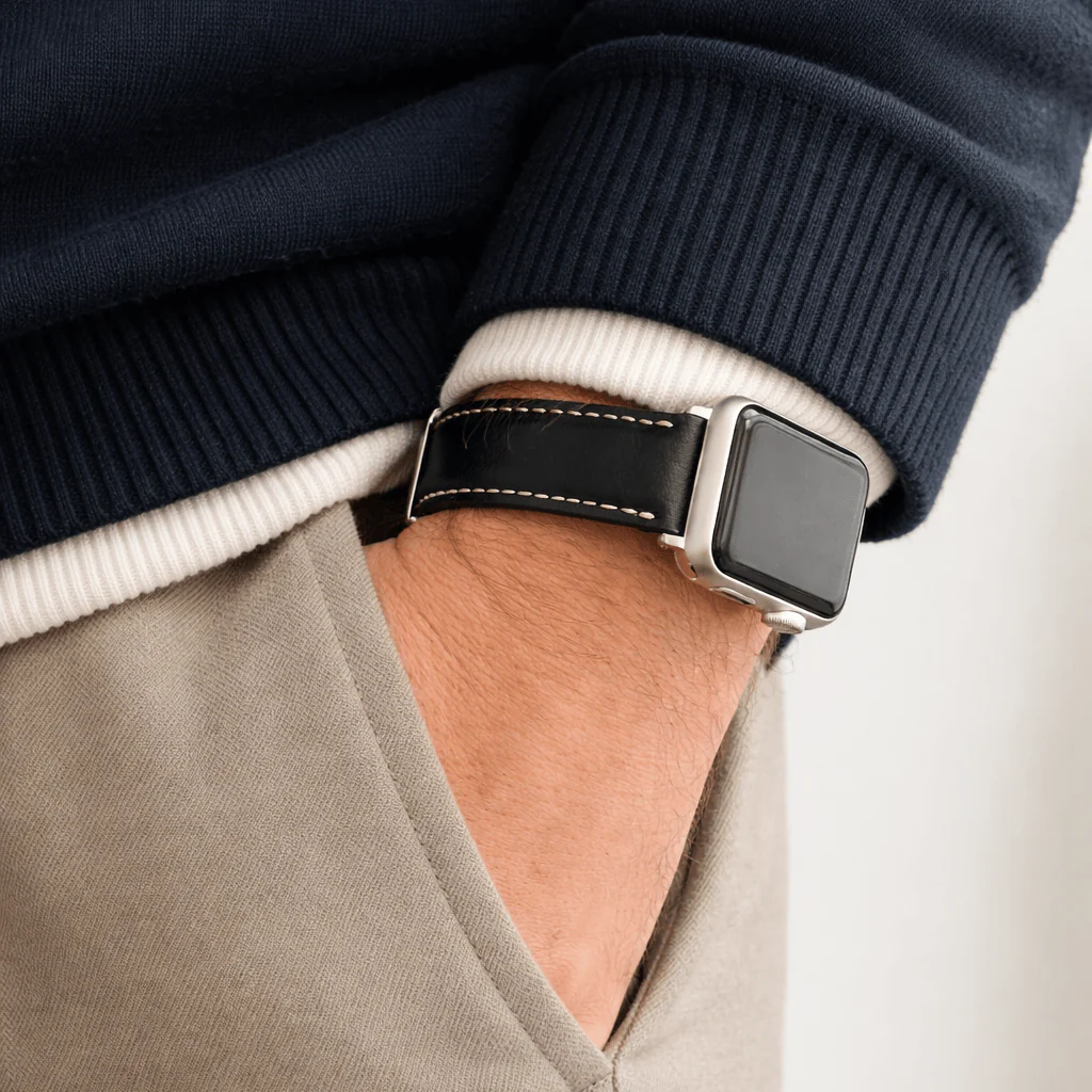 Apple Watch Lederarmband Casablanca – Schwarz - Image 3