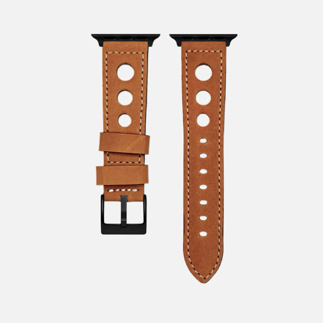 Cognac Rallye Apple Watch Lederarmband im Panerai-Stil - Image 6