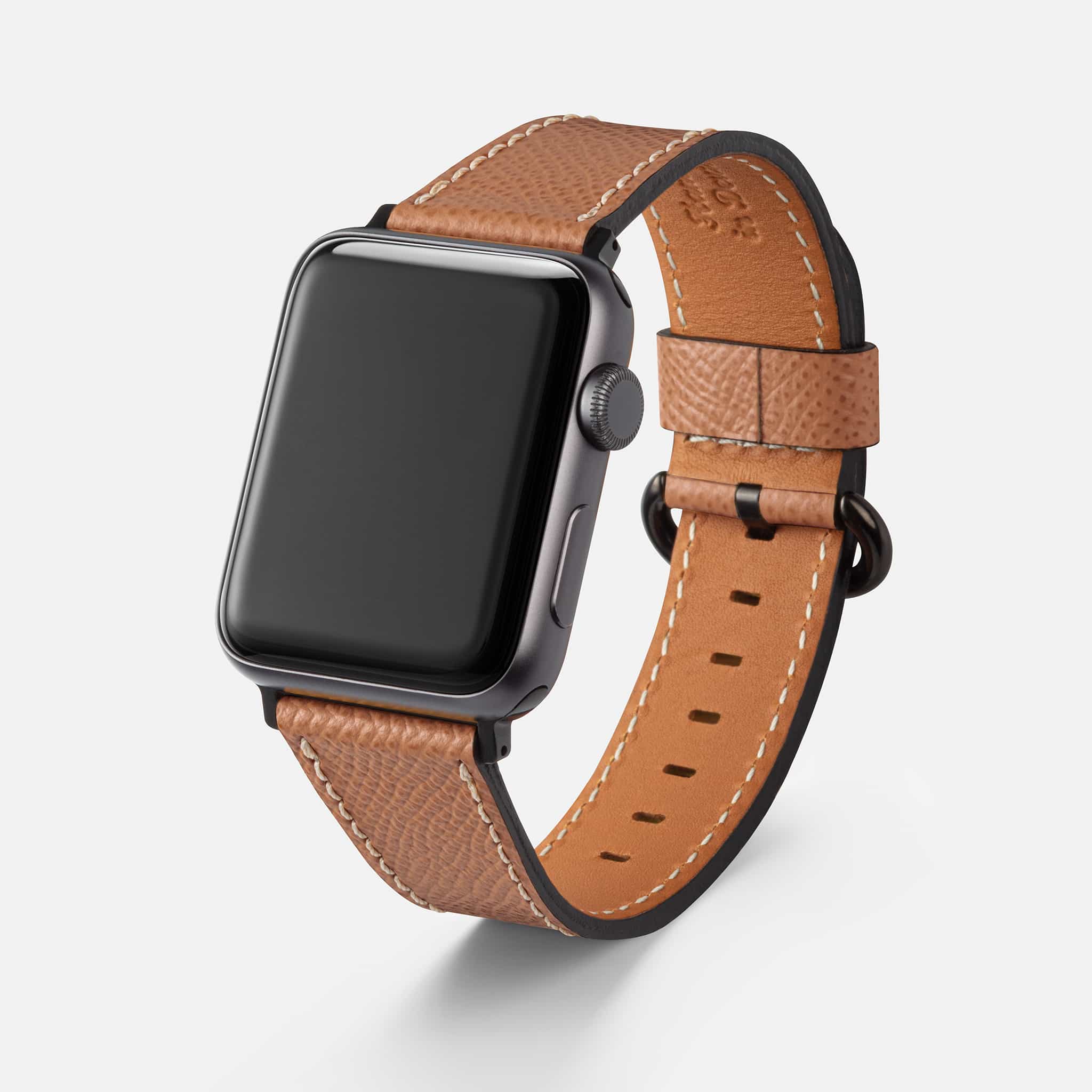 Luxuriöses Apple Watch Lederarmband Damen Cupertino Hellbraun - Image 3