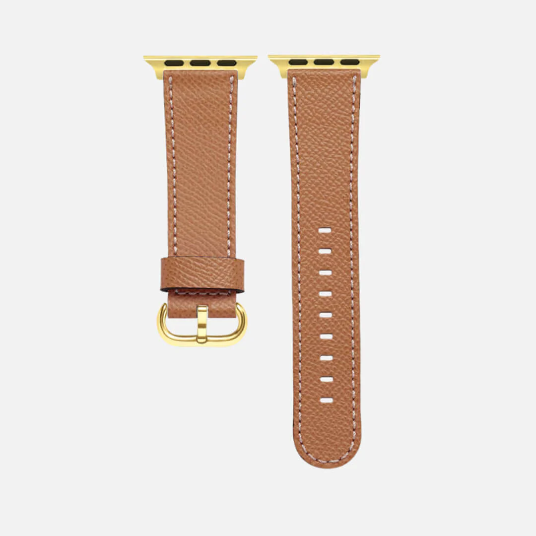 Luxuriöses Apple Watch Lederarmband Damen Cupertino Hellbraun - Image 9