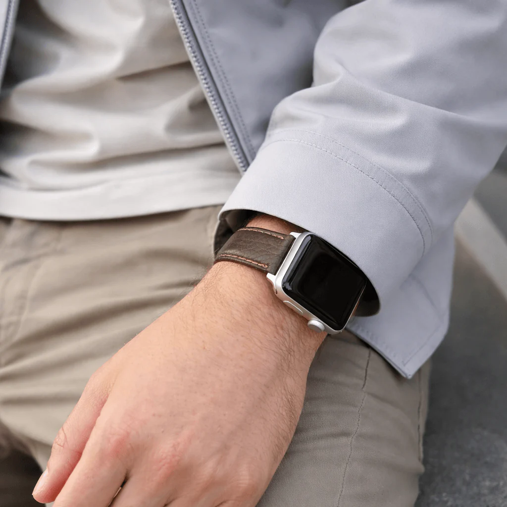 Apple Watch Stierlederarmband Torro Modern Dunkelbraun - Image 4
