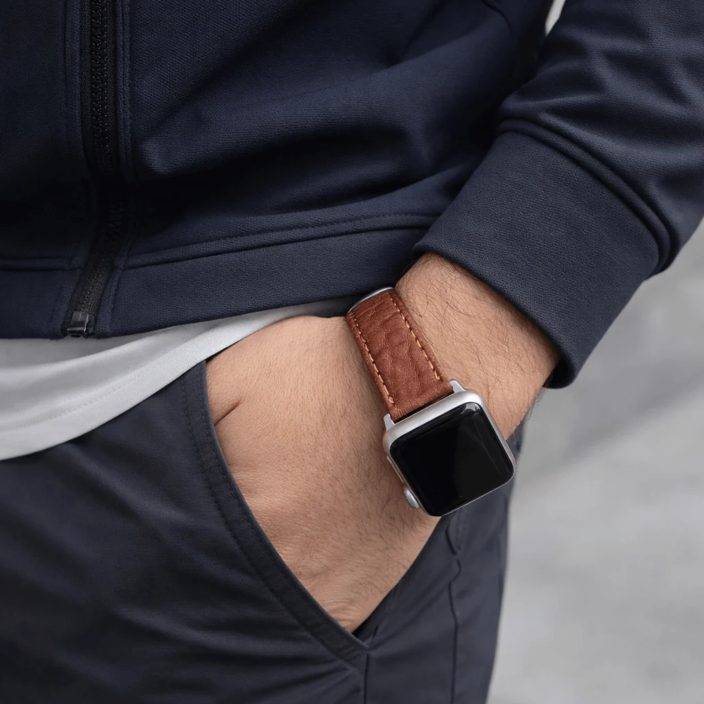 Apple Watch Stierlederarmband Torro Modern Hellbraun - Image 3