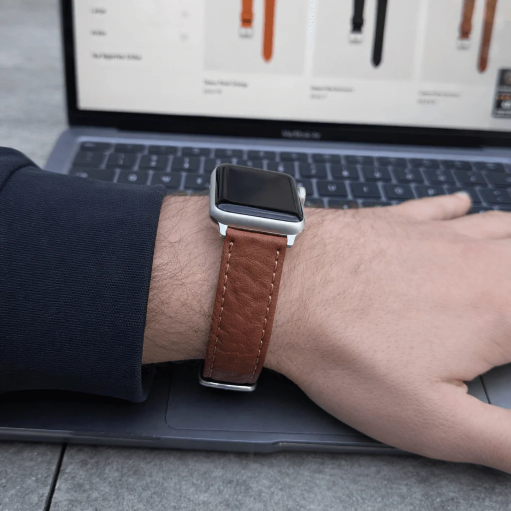 Apple Watch Stierlederarmband Torro Modern Hellbraun - Image 5