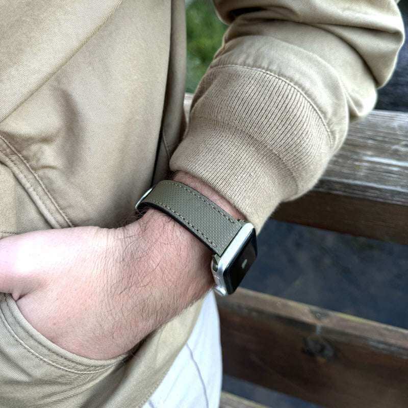 Olivgrünes Apple Watch Lederarmband Wasserfest | Nautilus - Image 11