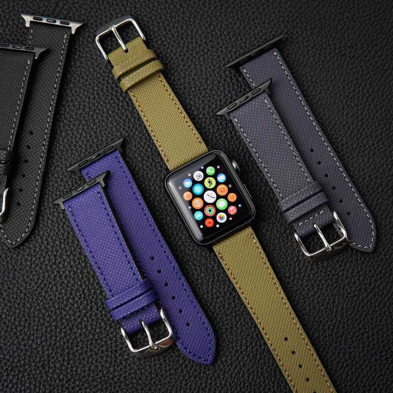 Olivgrünes Apple Watch Lederarmband Wasserfest | Nautilus - Image 12