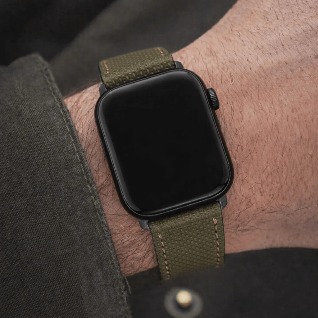 Olivgrünes Apple Watch Lederarmband Wasserfest | Nautilus - Image 6