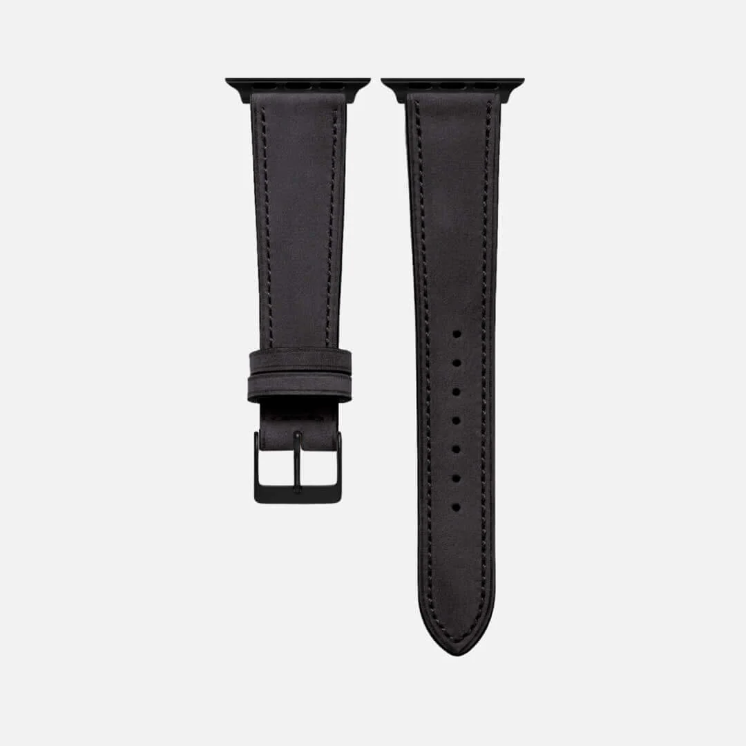 Mountain Apple Watch Lederarmband – Schwarz - Image 7