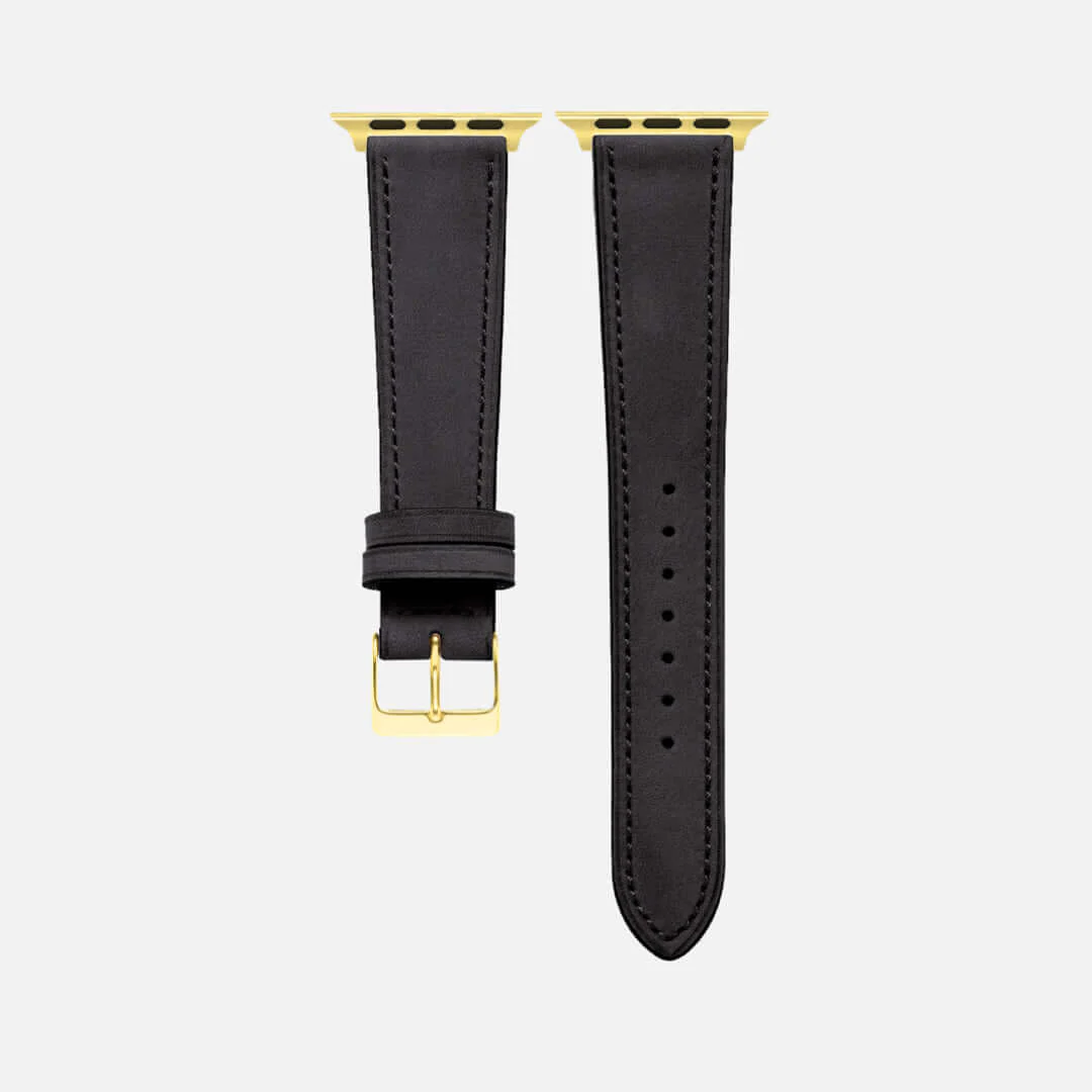 Mountain Apple Watch Lederarmband – Schwarz - Image 8