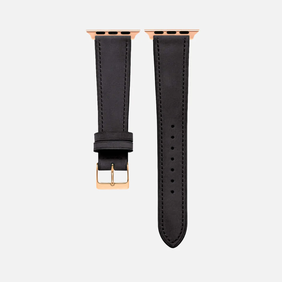 Mountain Apple Watch Lederarmband – Schwarz - Image 9