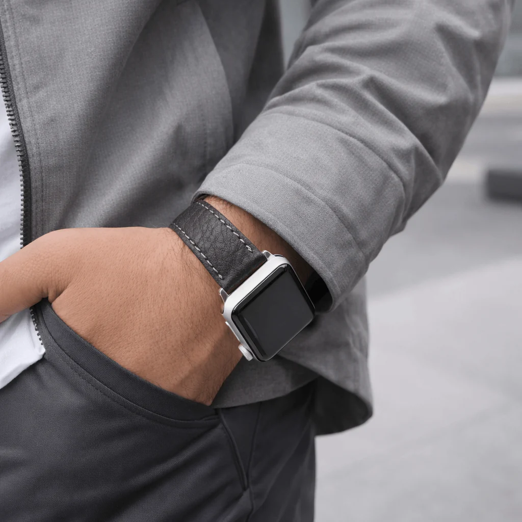Apple Watch Stierlederarmband Torro Modern Schwarz - Image 3