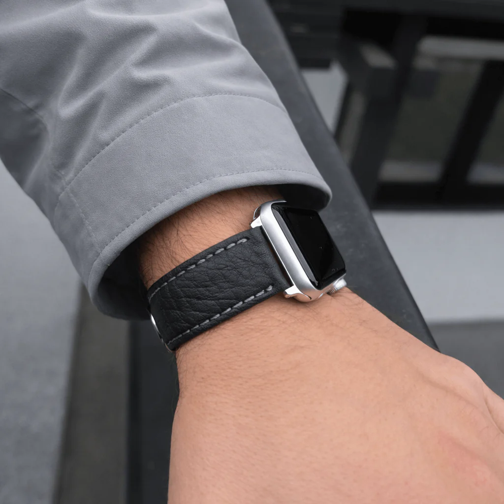 Apple Watch Stierlederarmband Torro Modern Schwarz - Image 4
