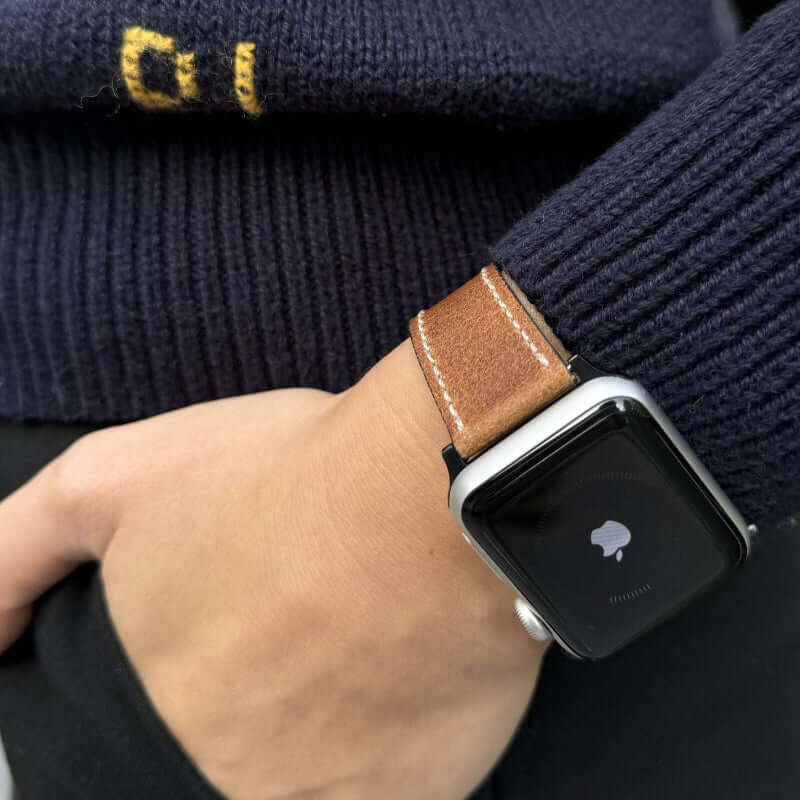 Apple Watch Lederarmband Vintage – Hellbraun - Image 8