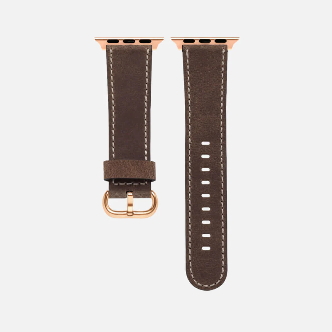 Apple Watch Lederarmband Vintage – Dunkelbraun - Image 10