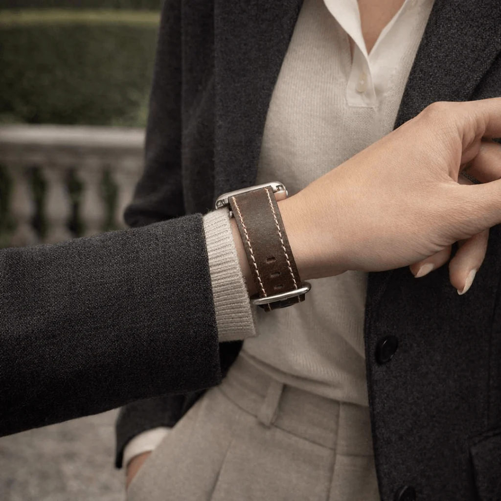 Apple Watch Lederarmband Vintage – Dunkelbraun - Image 4