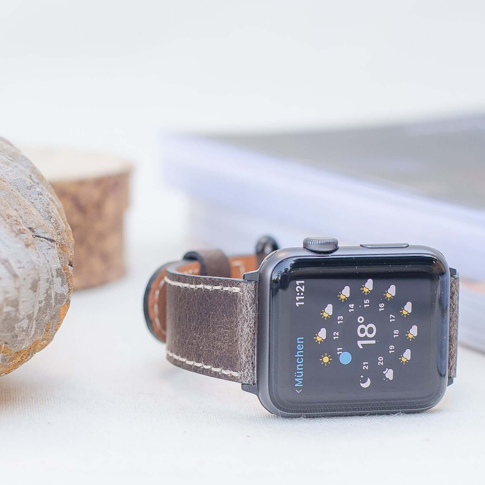 Apple Watch Lederarmband Vintage – Dunkelbraun - Image 6