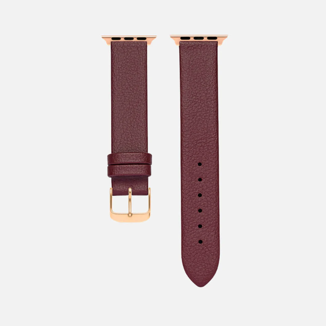Apple Watch Lederarmband Vegan aus Weinleder – Bordeaux - Image 6