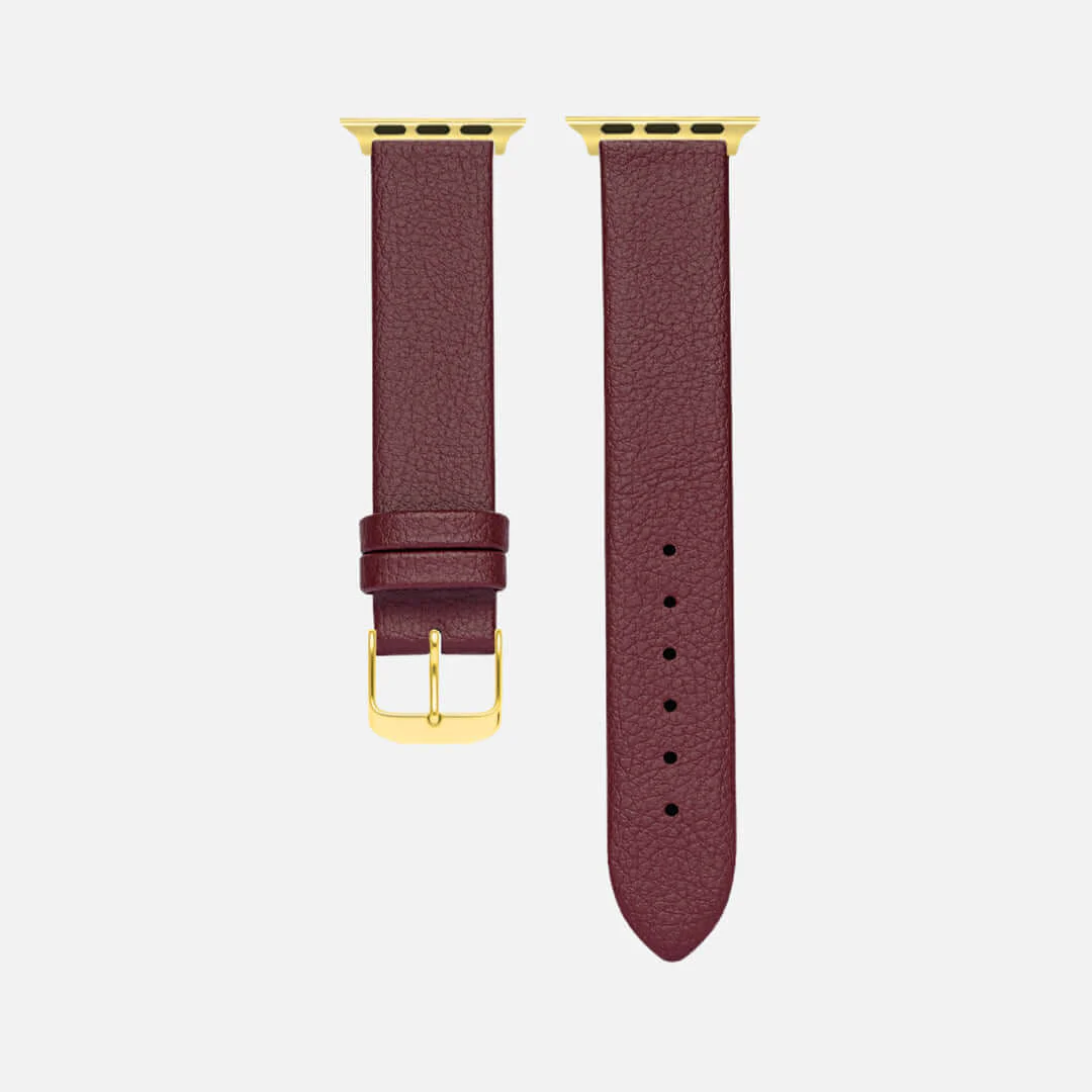 Apple Watch Lederarmband Vegan aus Weinleder – Bordeaux - Image 7