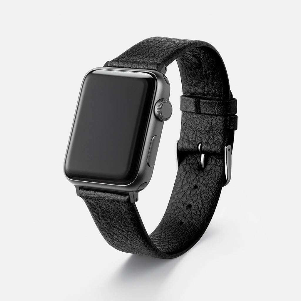 Apple Watch Lederarmband Vegan aus Weinleder – Schwarz - Image 5