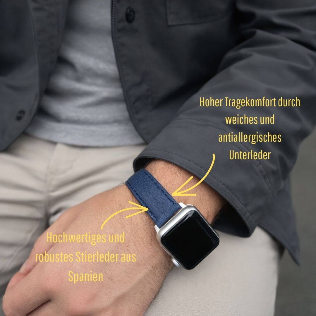 Apple Watch Stierlederarmband Torro Blau - Image 2