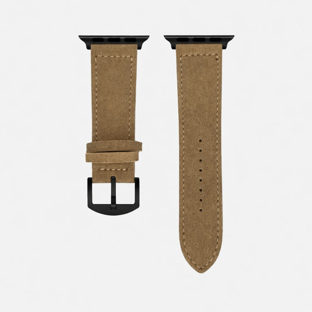 Beiges 24mm Apple Watch Ultra Lederhosen Armband – aus altsämisch gegerbtem Hirschleder - Image 14