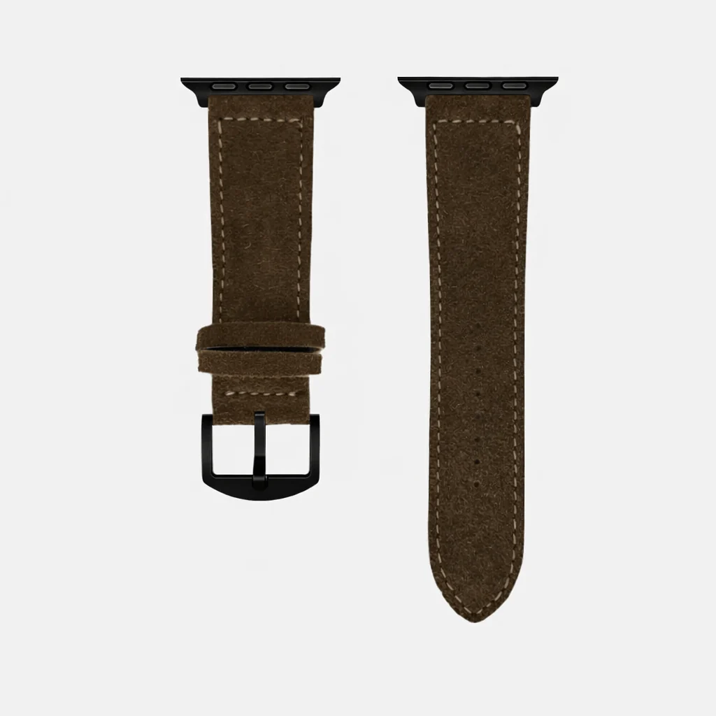 Dunkelbraunes 24mm Apple Watch Ultra Lederhosen Armband – aus altsämisch gegerbtem Hirschleder - Image 14