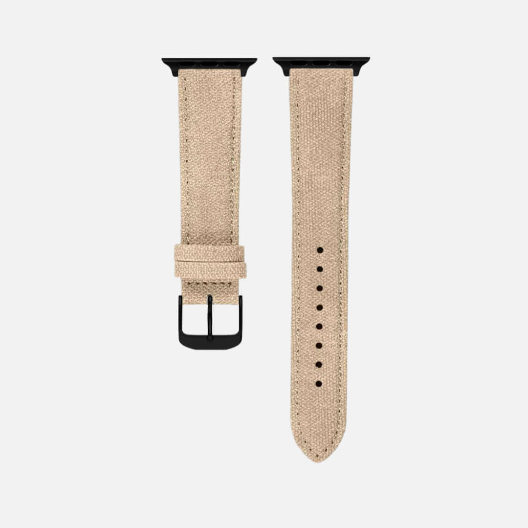 Beige Canvas Apple Watch Band Baumwolle - Image 6