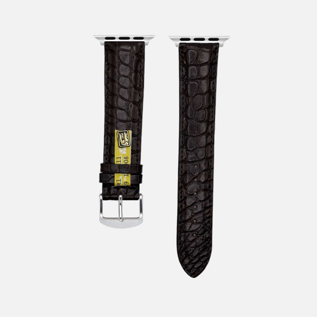 Dunkelbraunes Apple Watch Armband Echt Alligator - Image 6