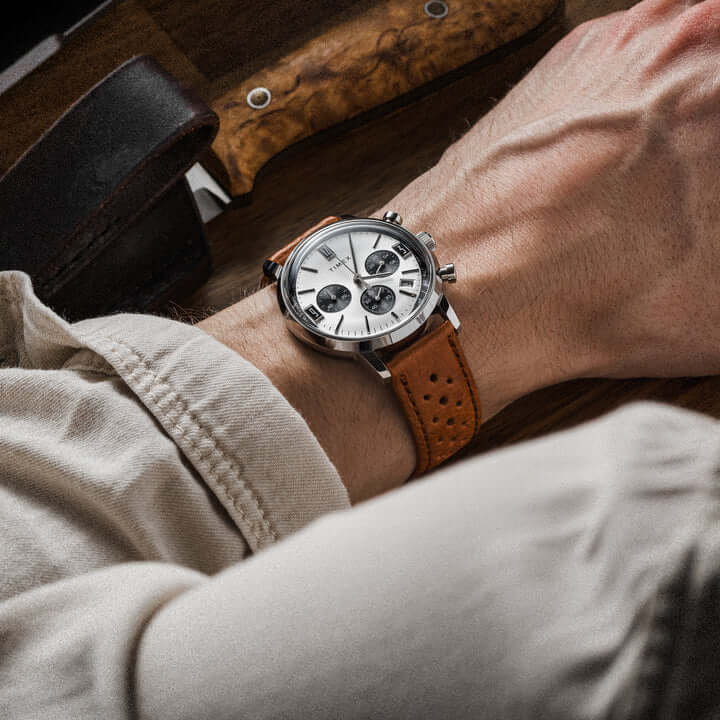 Monza – Uhrenarmband aus Leder im Racing-Stil mit Lochung - Image 3