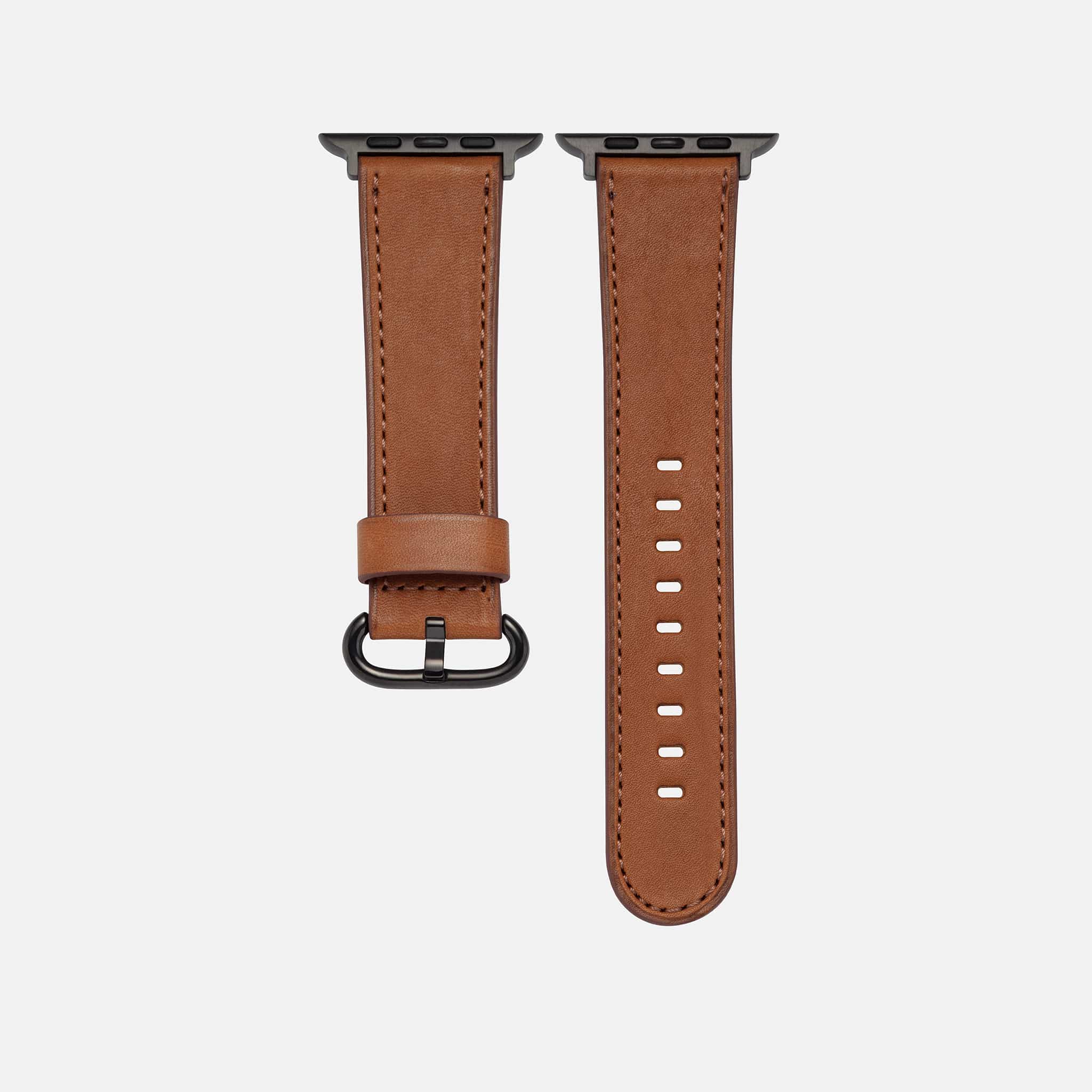 Sattelbraunes Apple Watch Armband Leder - Bidart