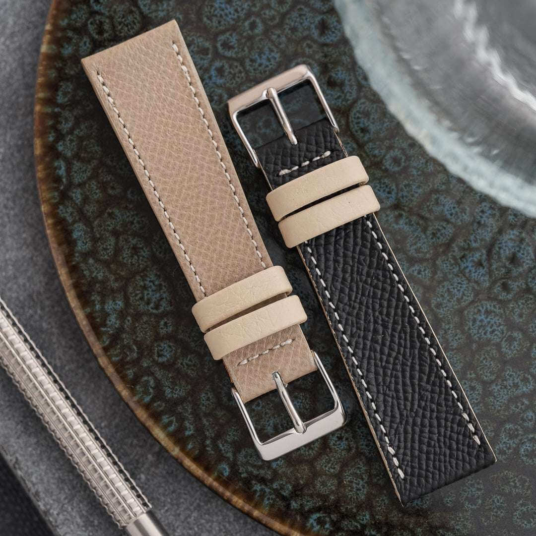Epsom – Armband aus edlem Kalbleder mit beigen Akzenten - Image 3
