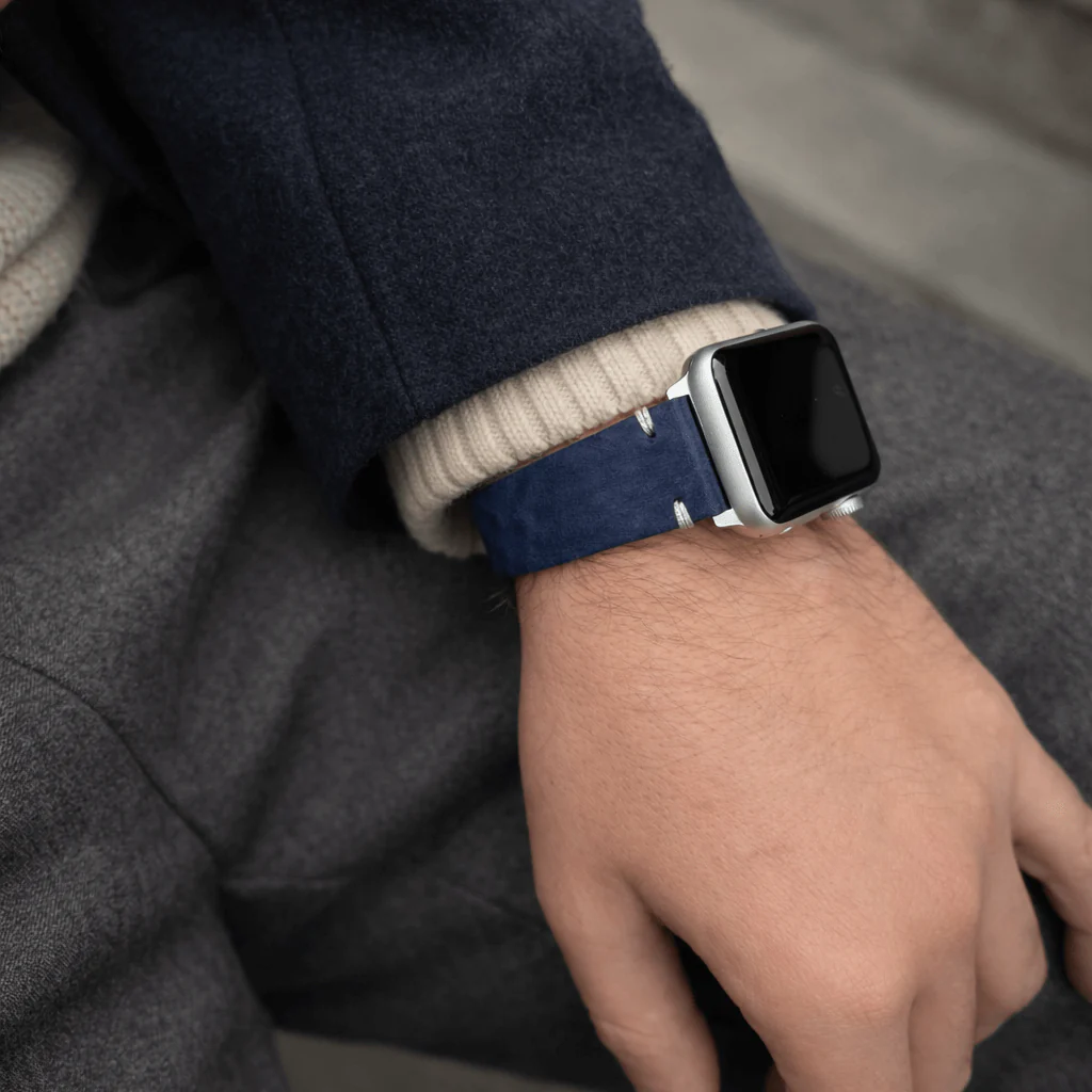 Hunter Apple Watch Armband Leder Blau - Image 3