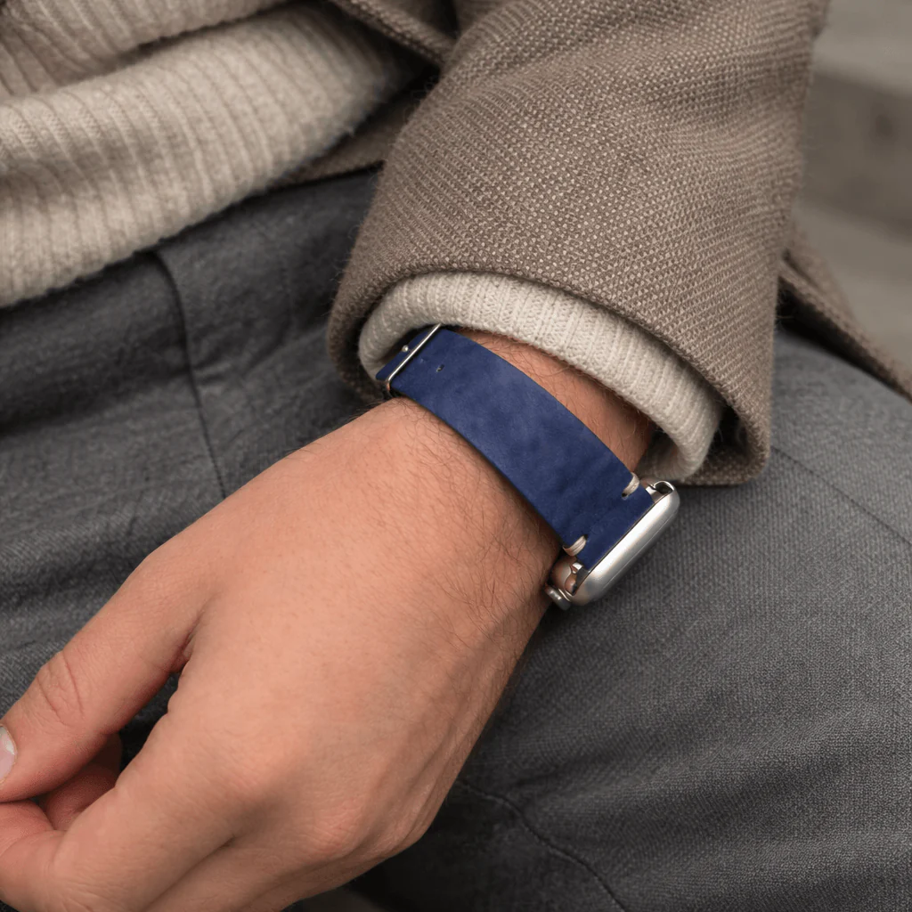 Hunter Apple Watch Armband Leder Blau - Image 8