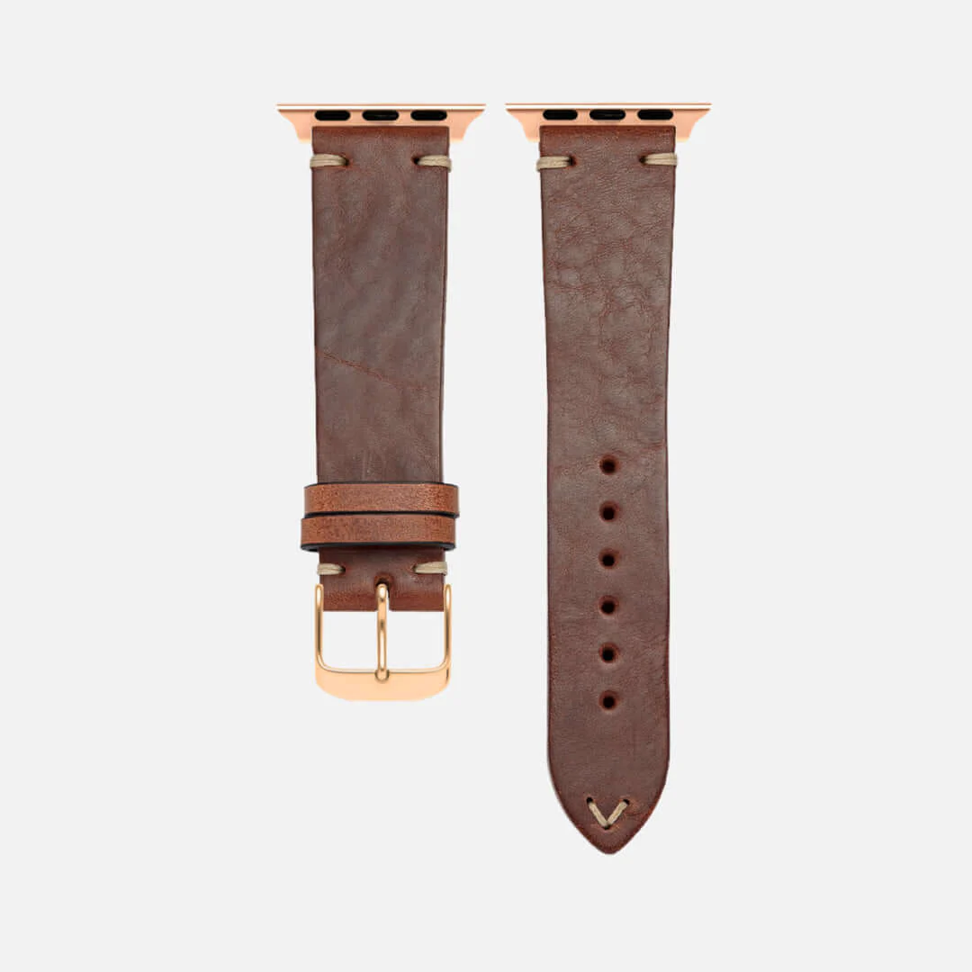 Hunter Apple Watch Armband Leder Hellbraun - Image 11