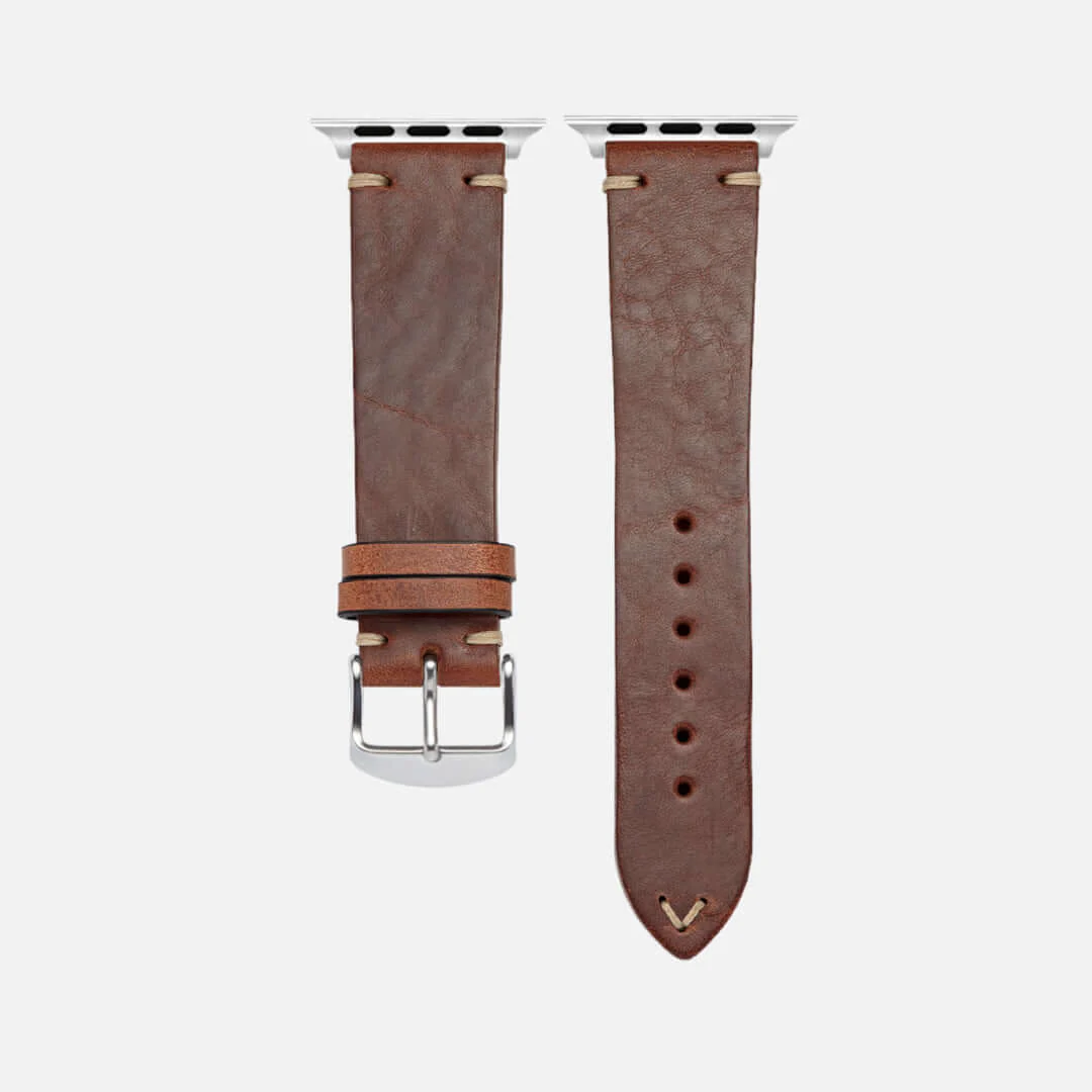 Hunter Apple Watch Armband Leder Hellbraun - Image 12