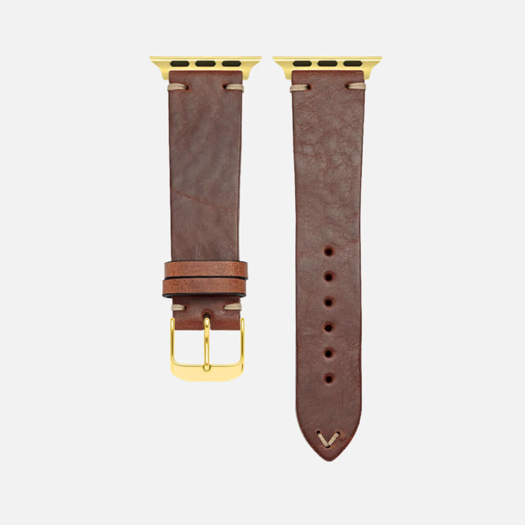 Hunter Apple Watch Armband Leder Hellbraun - Image 13