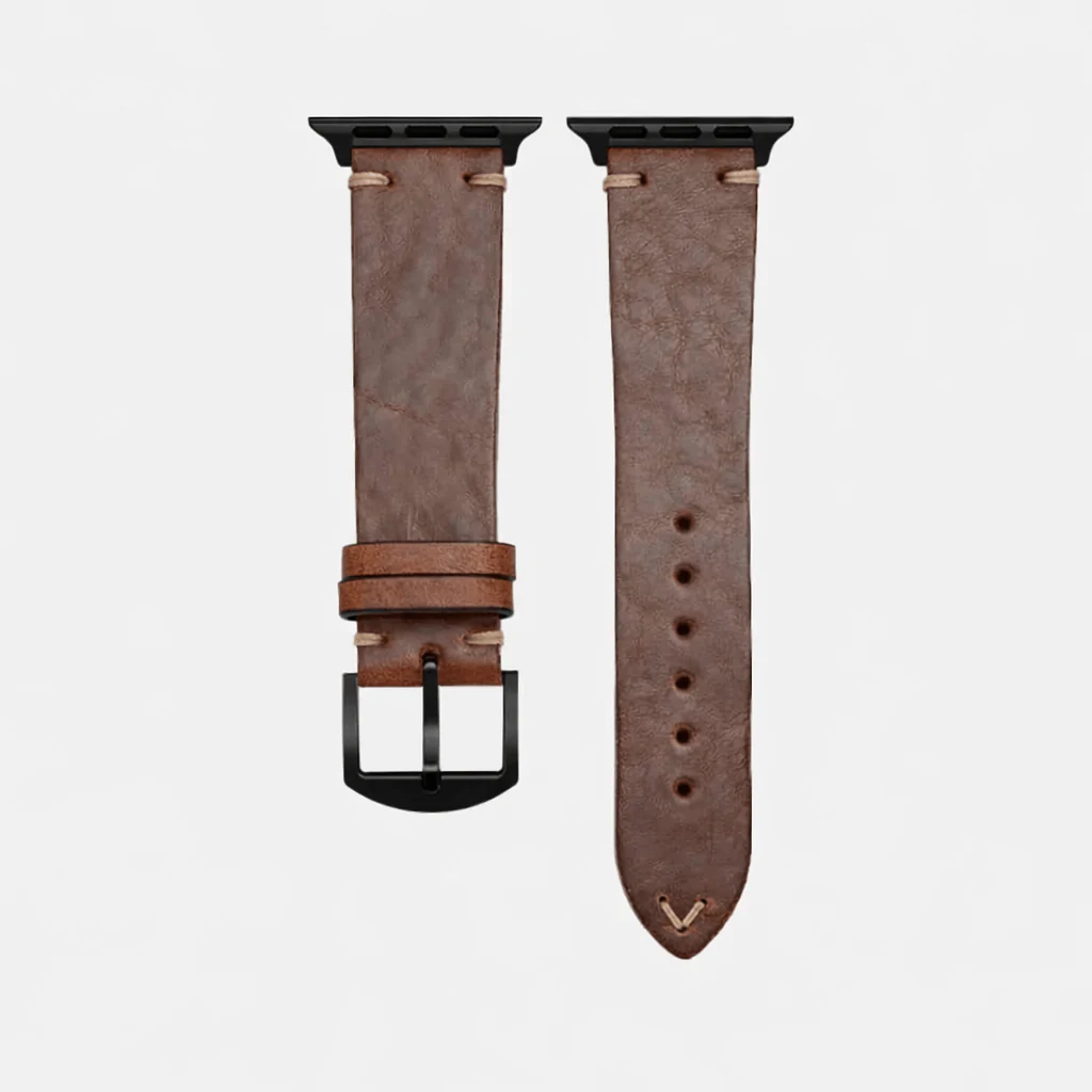 Hunter Apple Watch Armband Leder Hellbraun - Image 14