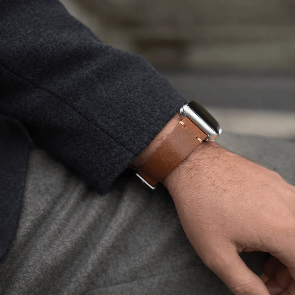 Hunter Apple Watch Armband Leder Hellbraun - Image 4