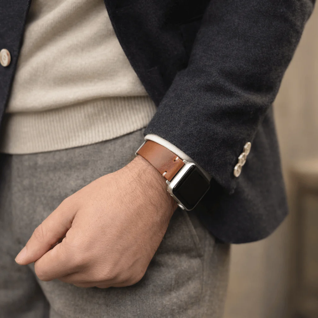 Hunter Apple Watch Armband Leder Hellbraun - Image 6