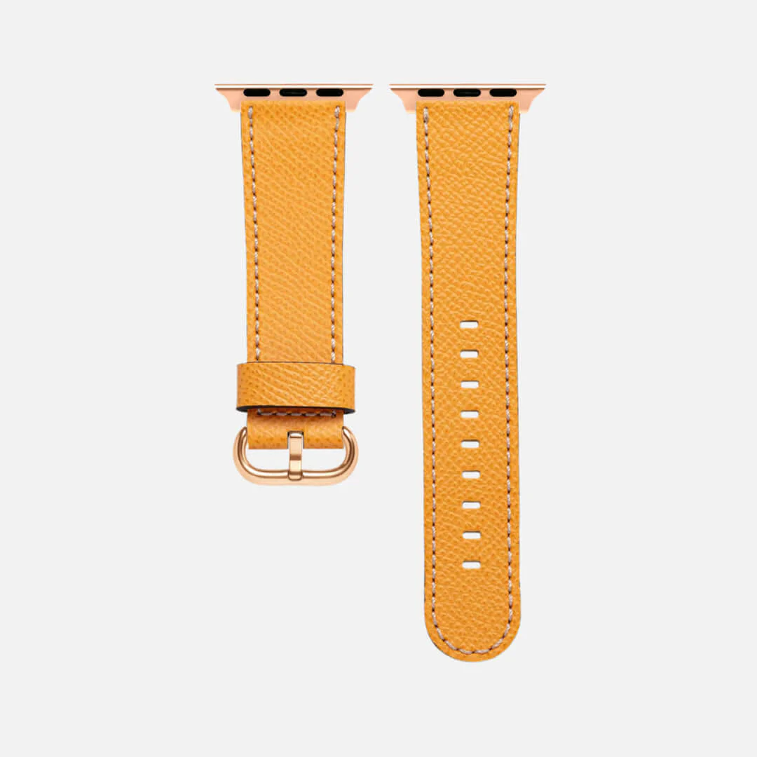 Luxuriöses Apple Watch Lederarmband Damen Cupertino Gelb - Image 15