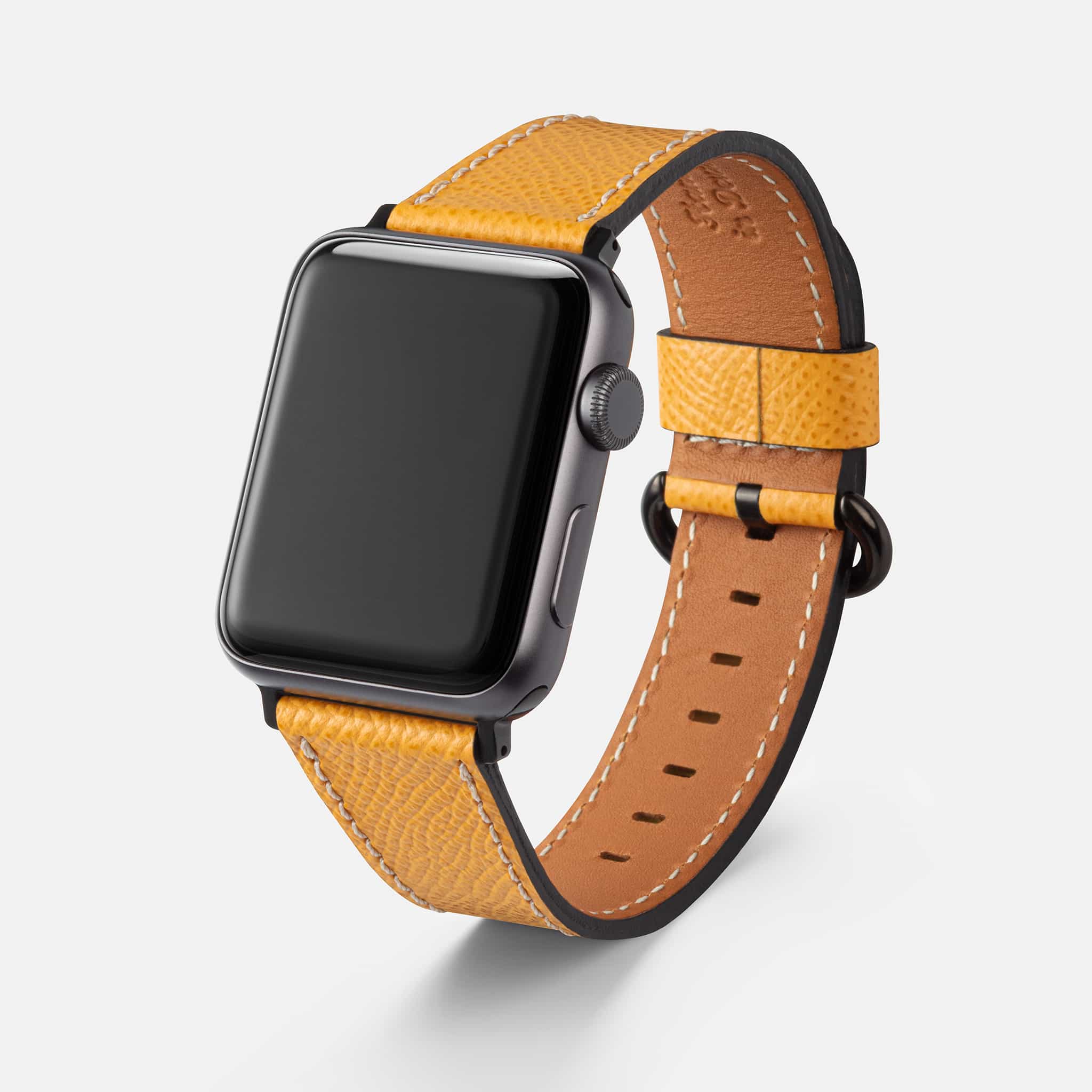 Luxuriöses Apple Watch Lederarmband Damen Cupertino Gelb - Image 6
